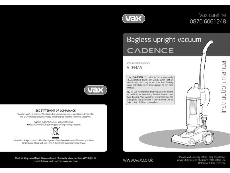 Vax Cadence V-044AA User manual