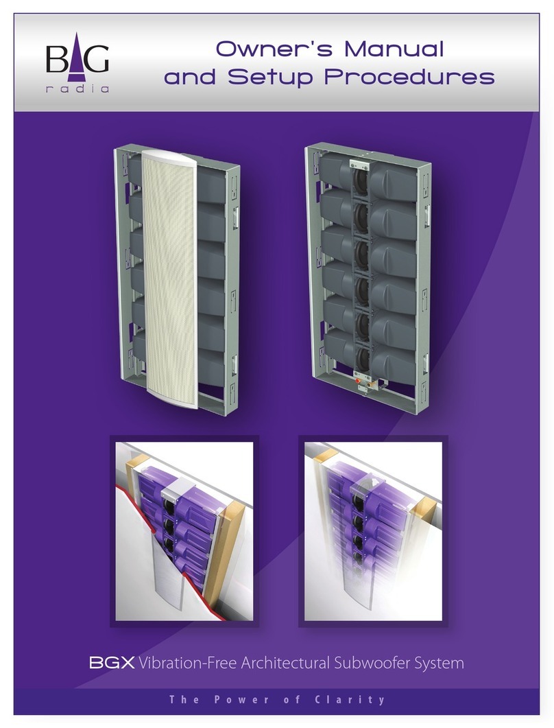 Bg radia BGX Owner's manual  and setup procedures