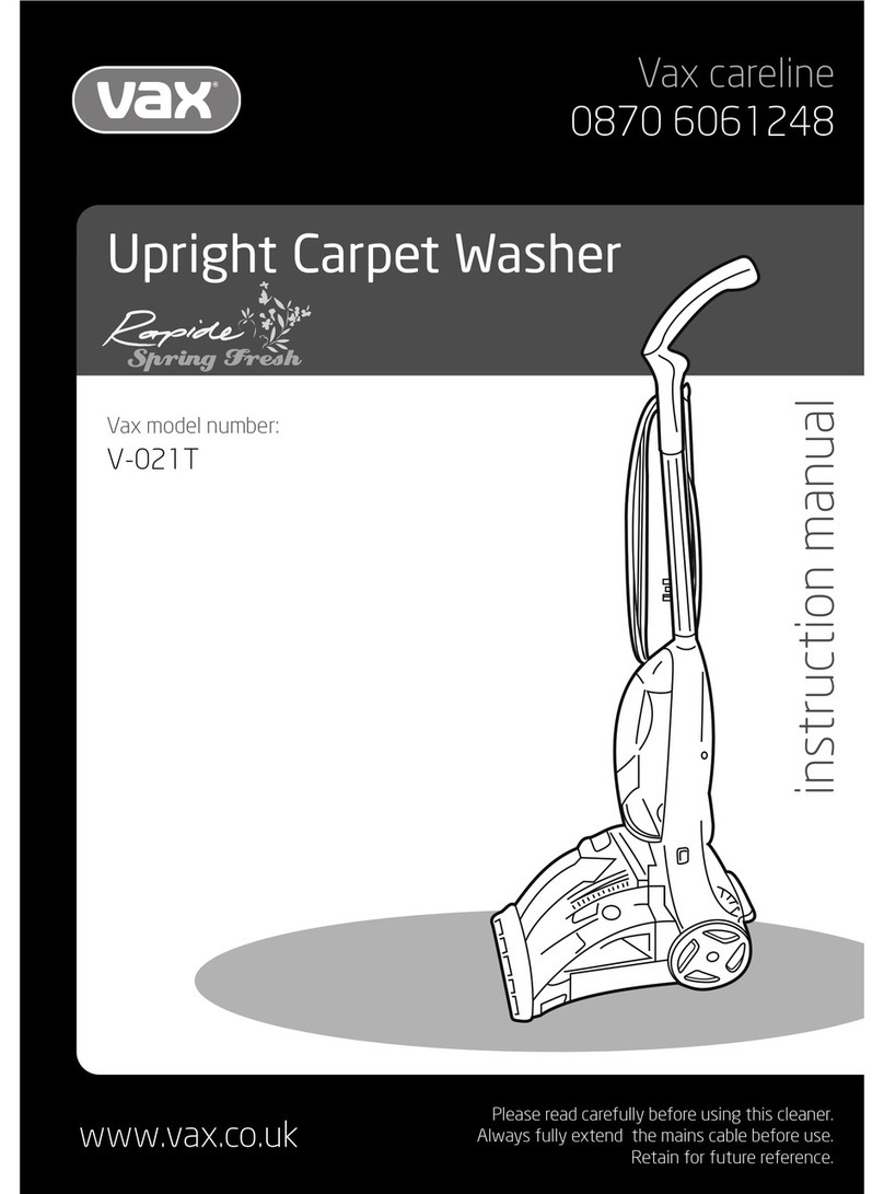 Vax Rapide Spring Fresh V-021T User manual Vax Rapide Spring Fresh V-021T User manual