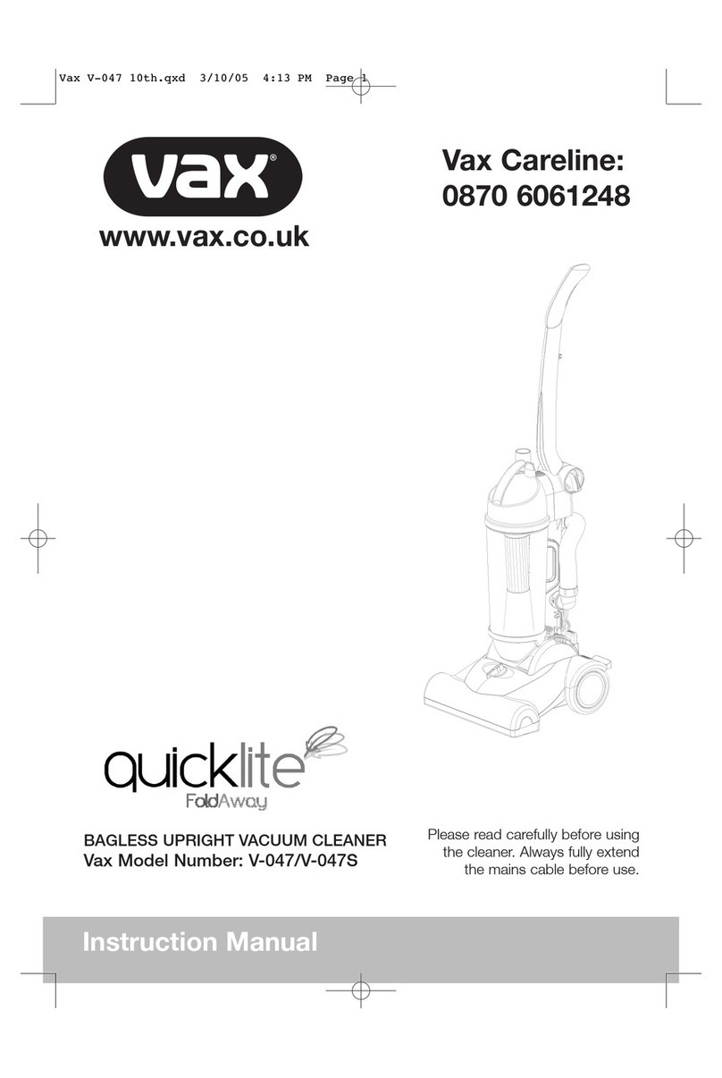 Vax Quicklite FoldAway V-047 User manual