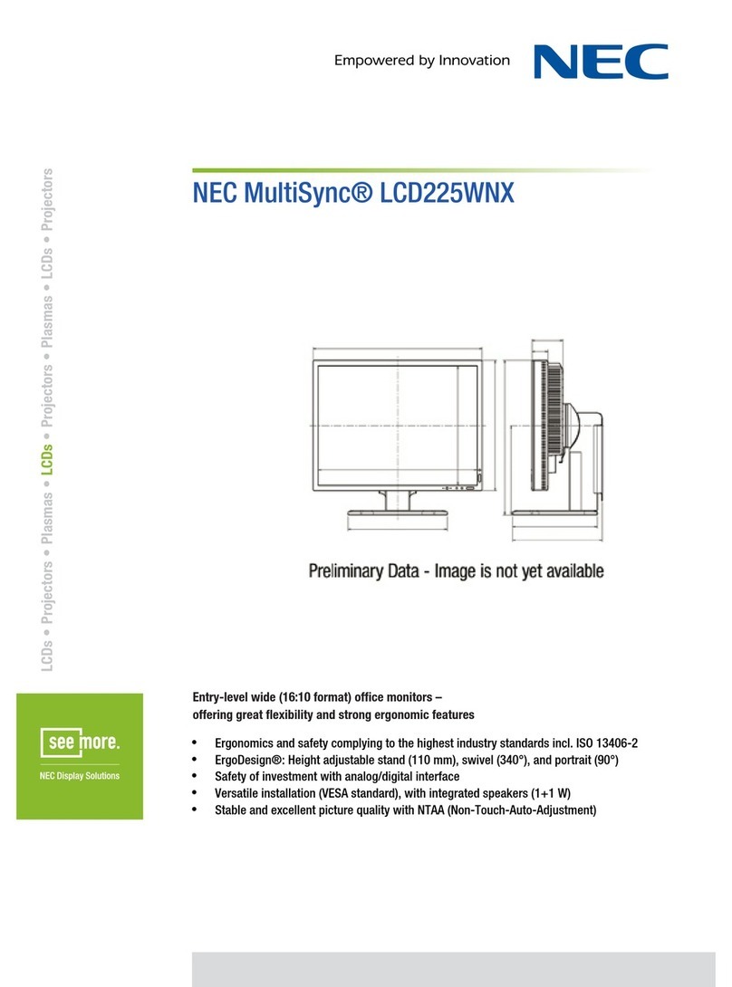 NEC MultiSync LCD225WNX User manual NEC MultiSync LCD225WNX User manual