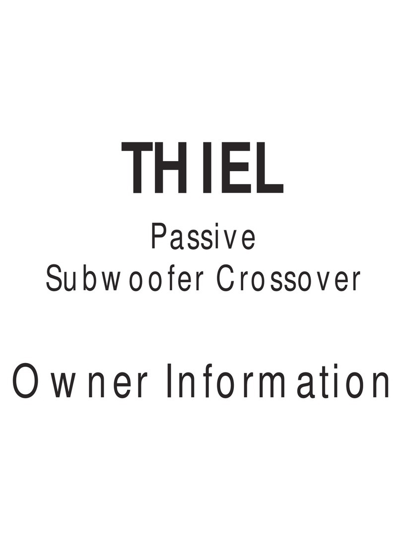 Thiel Passive Subwoofer Crossover Owner's Information