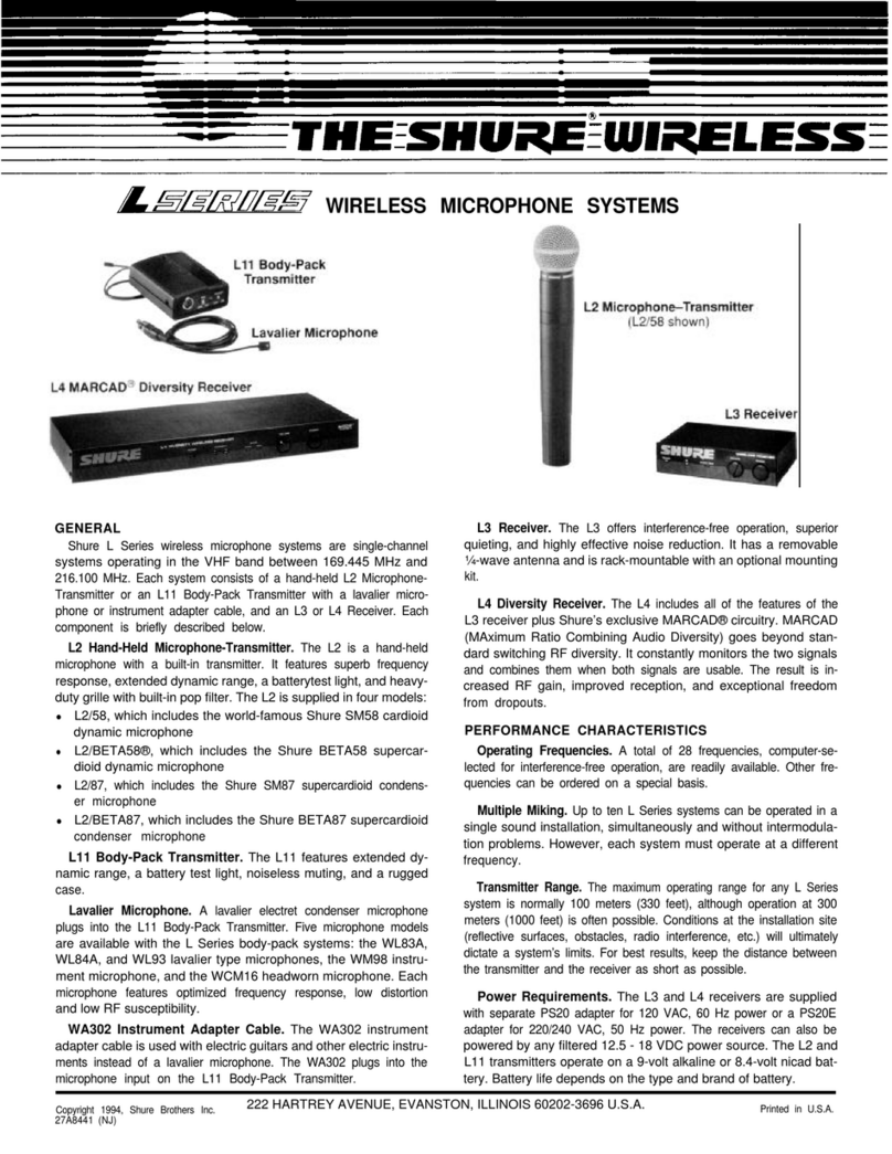 Shure L 11 User manual