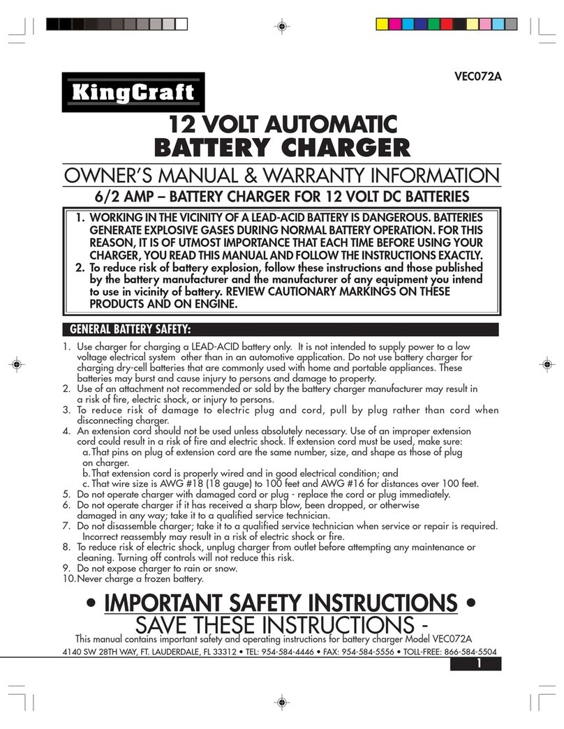 KING CRAFT VEC072A Owner's manual & warranty information