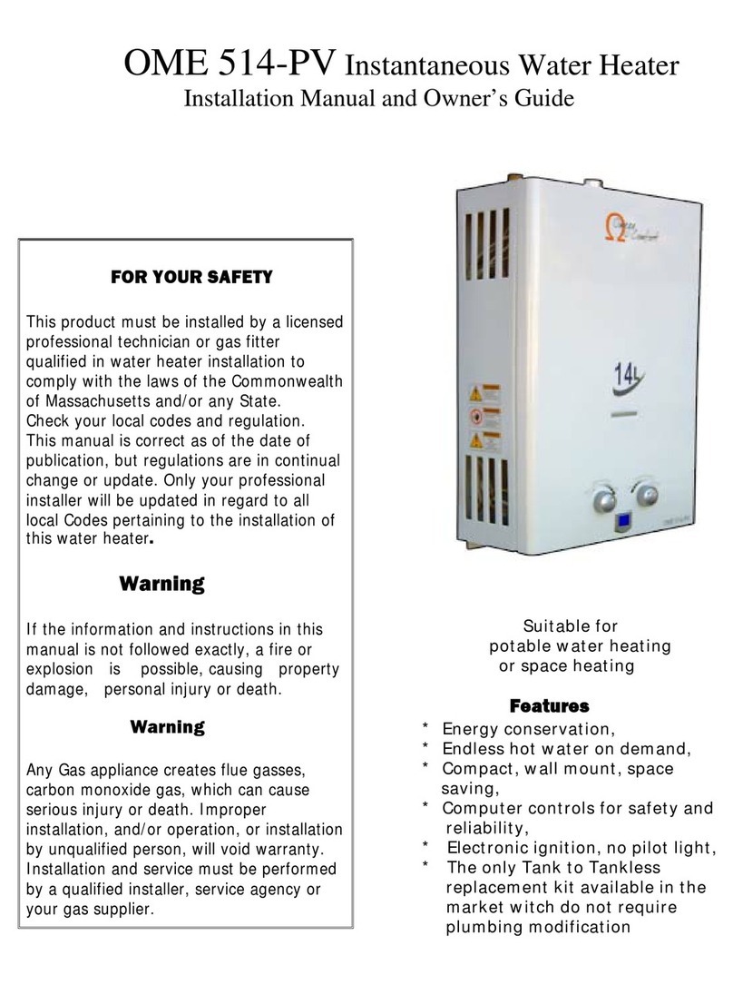 Omega OME 514-PV Installation manual and owner's guide