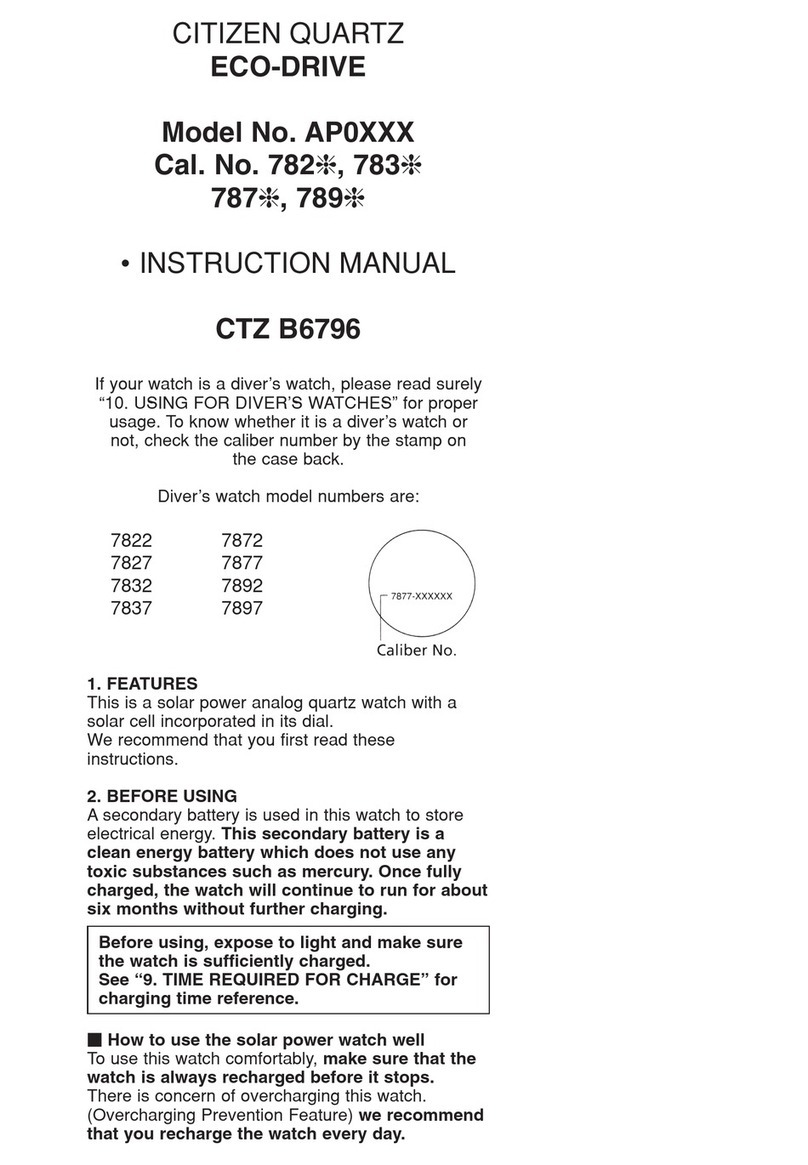 Citizen Quartz 7822 User manual