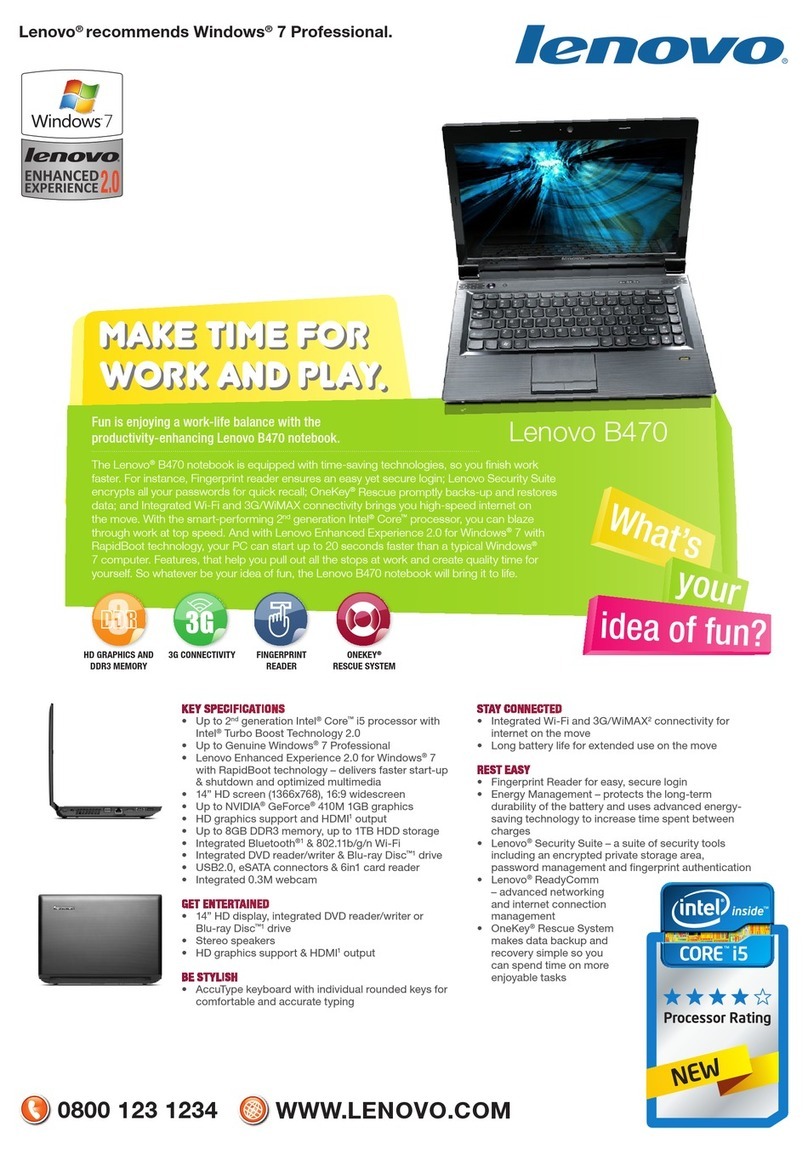 Lenovo B470 Technical specifications
