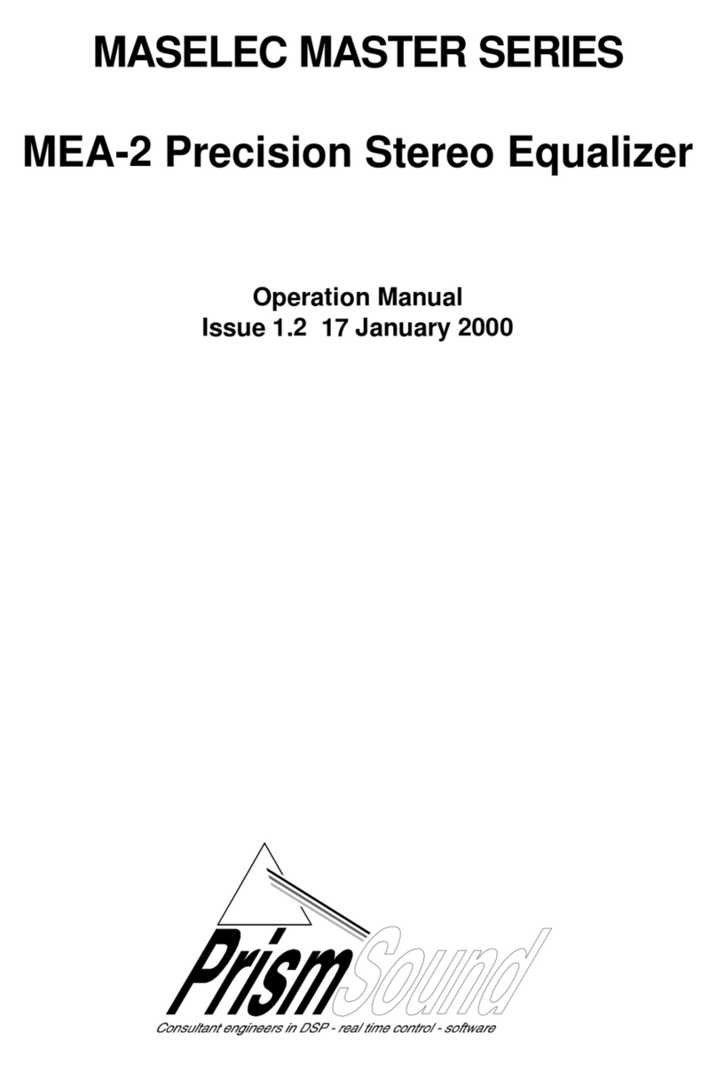 Prism Sound MASELEC MASTER MEA-2 Operation manual