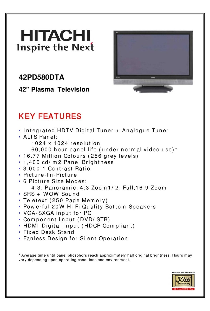 Hitachi 42PD580DTA specification