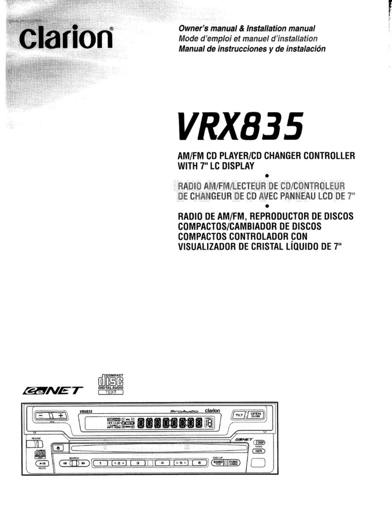 Clarion VRX835 Owners & installation manual