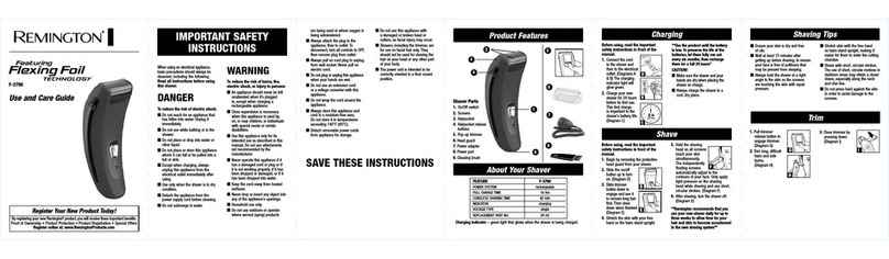 Remington F-3790 Use and care guide