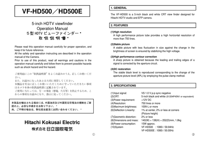 Hitachi VF-HD500 User manual