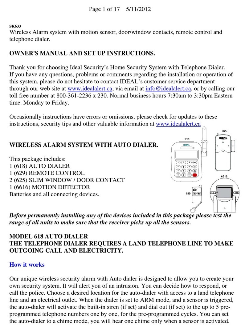 Ideal Security SK633 User manual