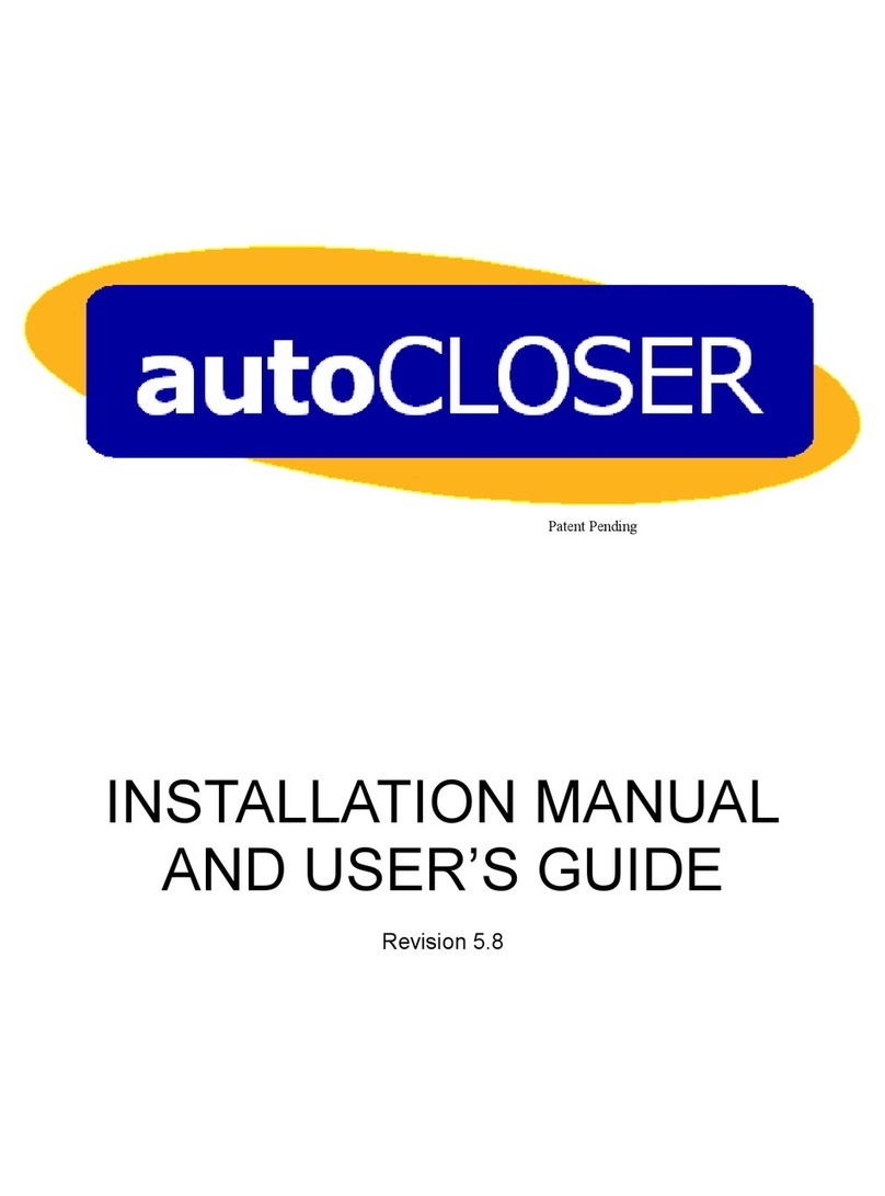 Xceltronix Autocloser Installation manual and user's guide