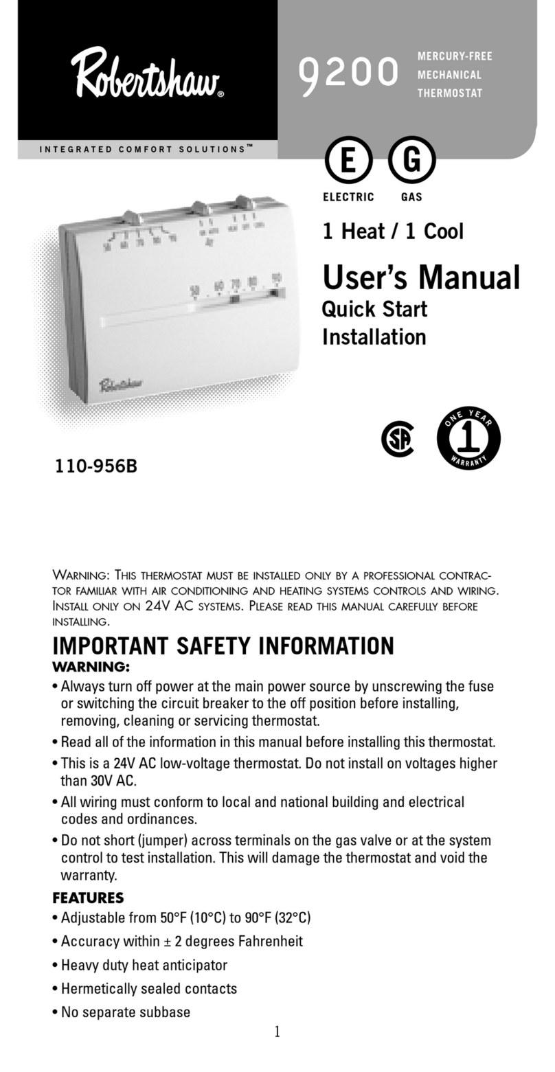 Robertshaw 9200 user manual