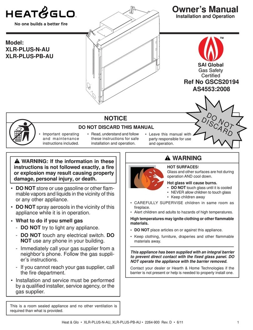 Heat & Glo Heat & Glo XLR-PLUS-N-AU User manual