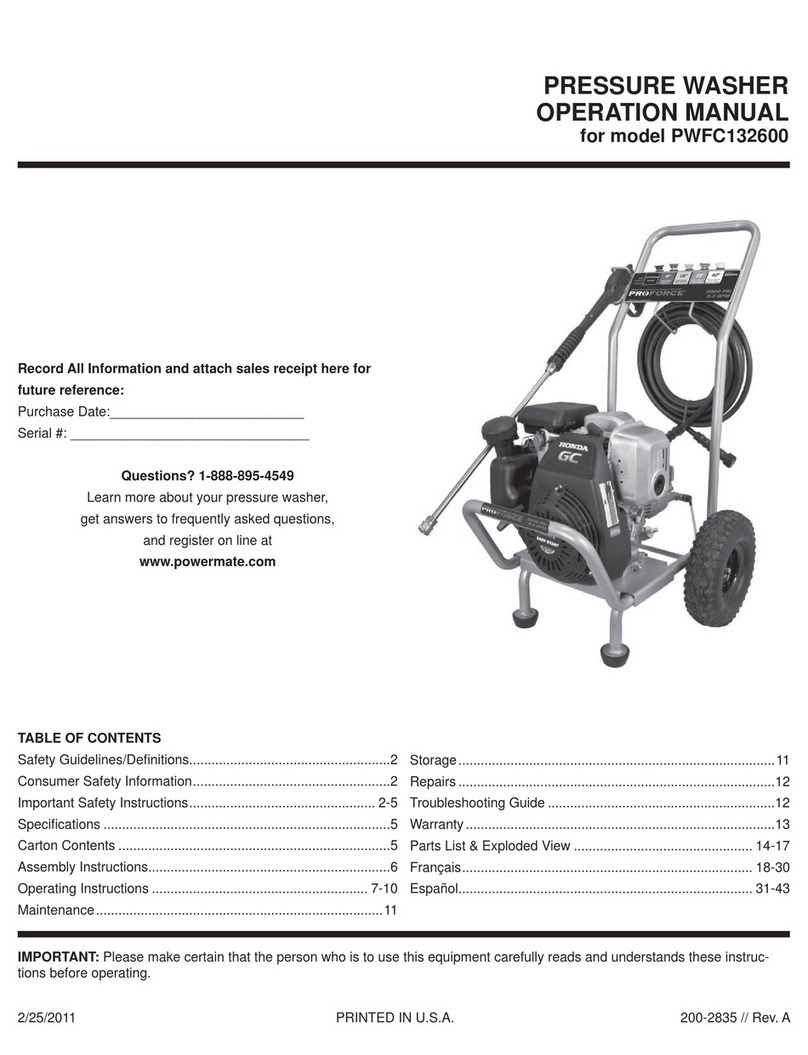 MAT Industries PWFC132600 Operation manual