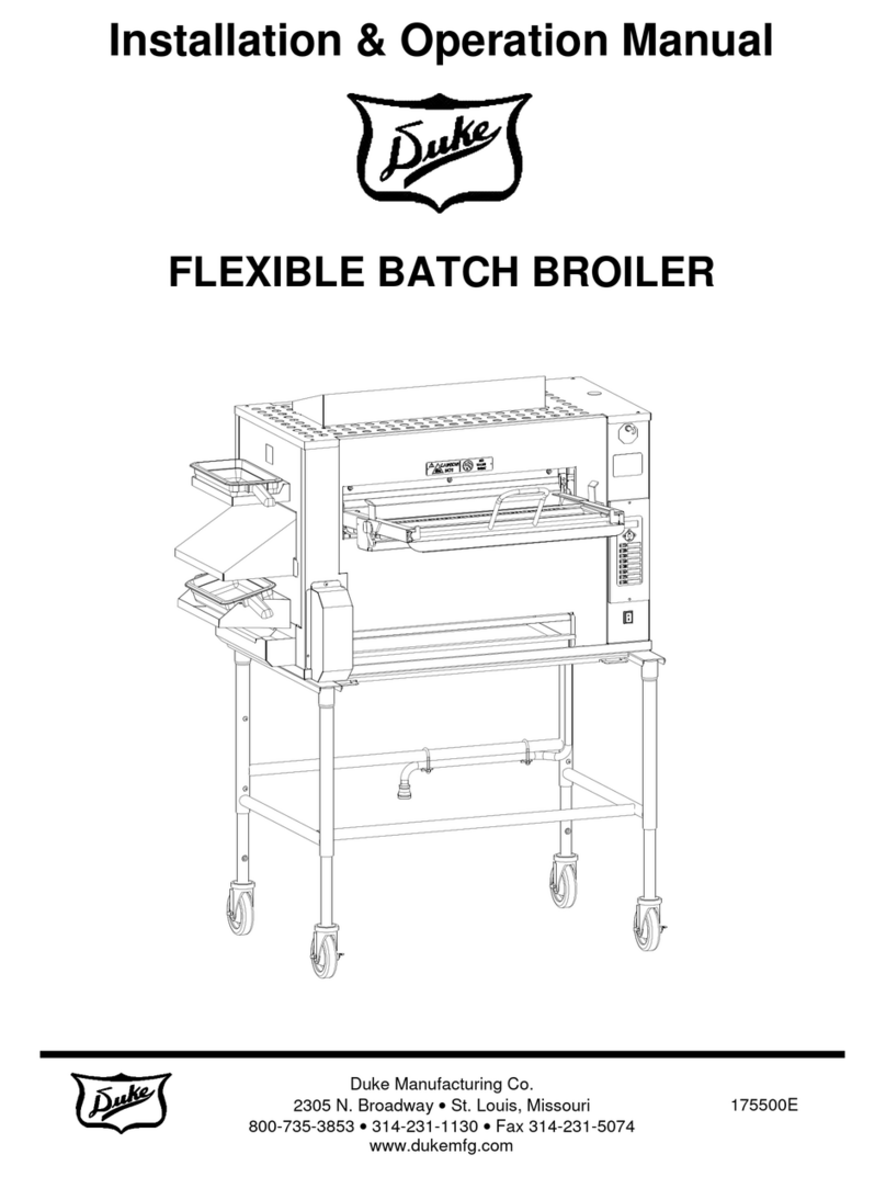 Duke FLEXIBLE BATCH BROILER Installation & operation manual