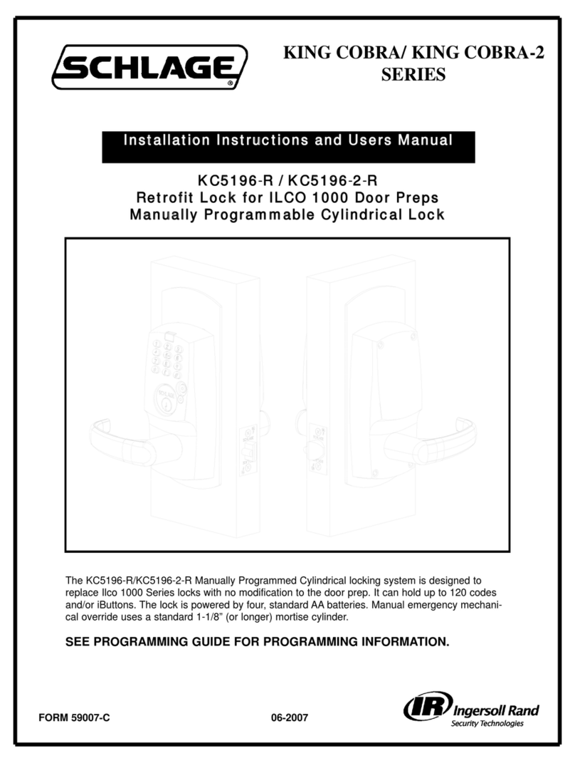 Schlage KING COBRA KC5196-R Installation instructions and user manual