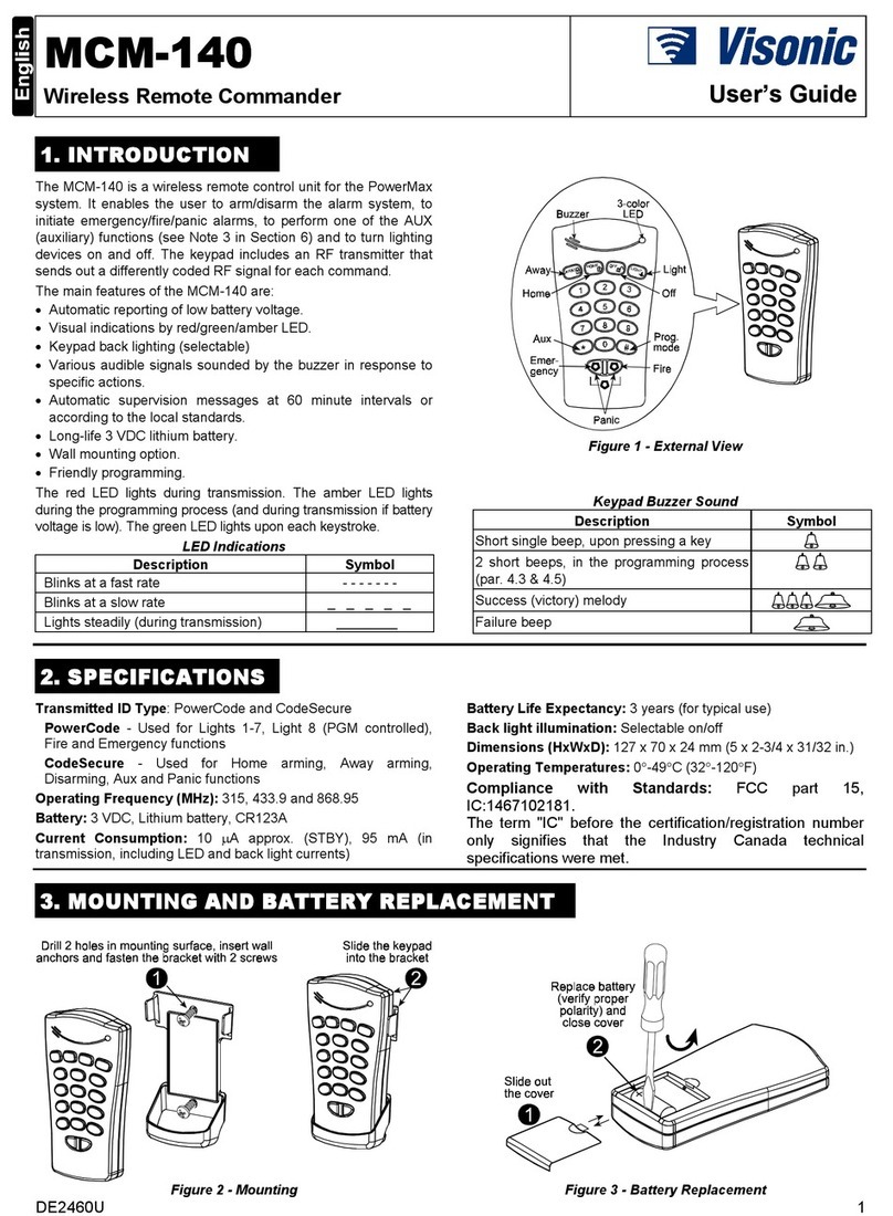 visionic MCM-140 user guide