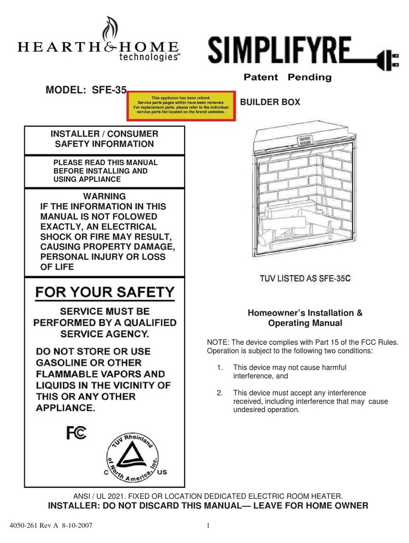 Hearth and Home Technologies Simplifyre SFE-35 Mounting instructions