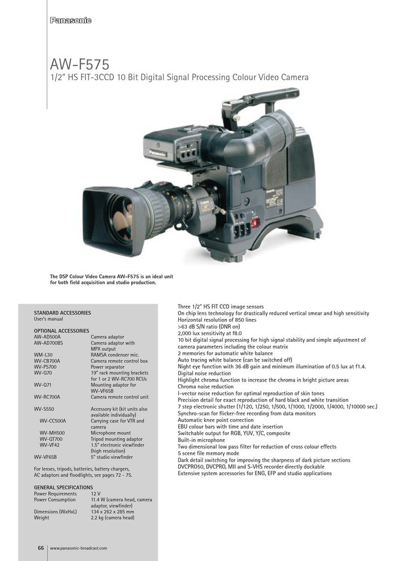 Panasonic AWF575 - COLOR CAMERA User manual