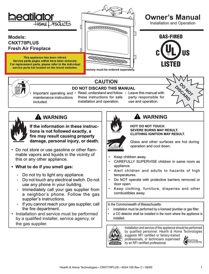 Heatilator CNXT70PLUS owner's manual Heatilator CNXT70PLUS owner's manual