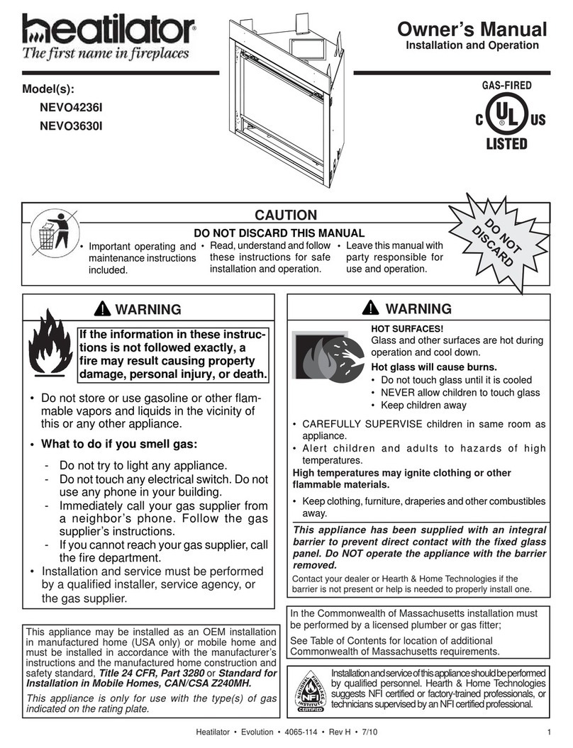 Heatilator NEVO4236I owner's manual