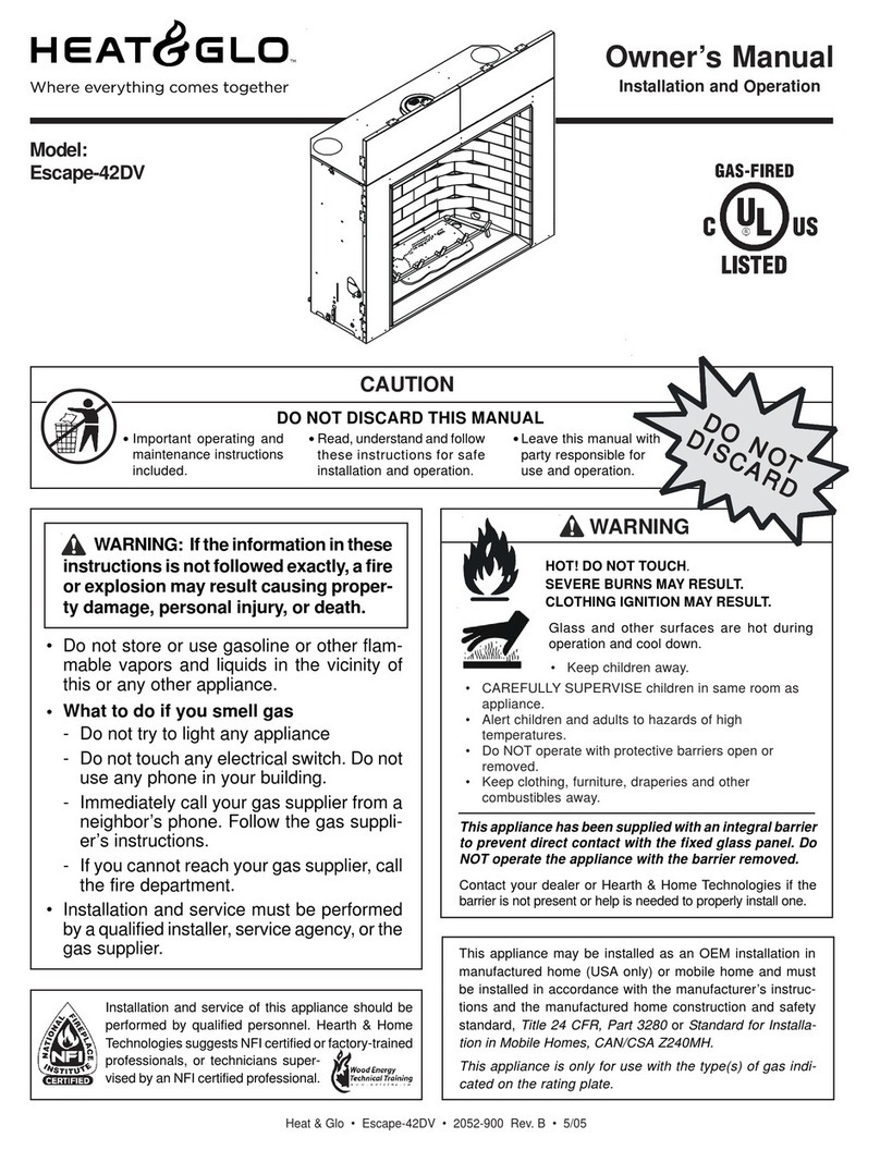 Heat & Glo Escape-42DV owner's manual