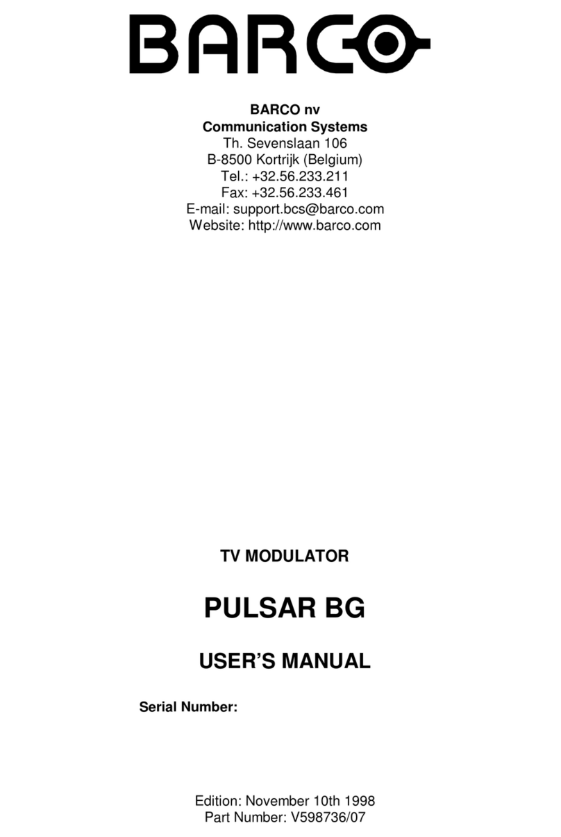 Barco PULSAR BG user manual