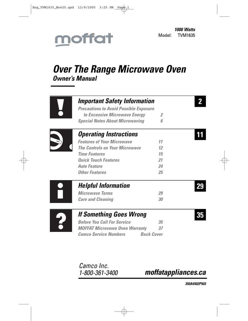 Moffat TVM1635 owner's manual