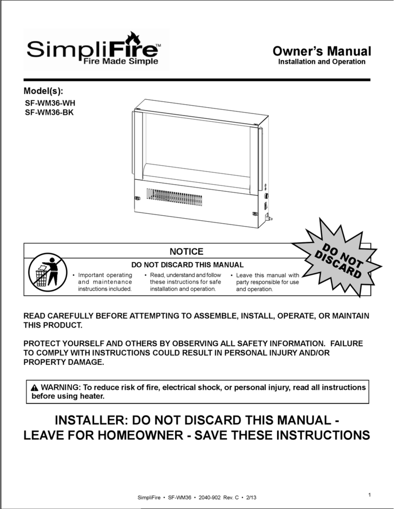 SimpliFire SF-WM36-WH owner's manual