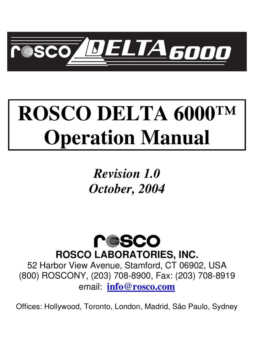Rosco Laboratories Rosco Delta 6000 Operation manual