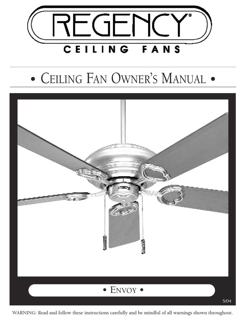 Regency Ceiling Fans Envoy owner's manual