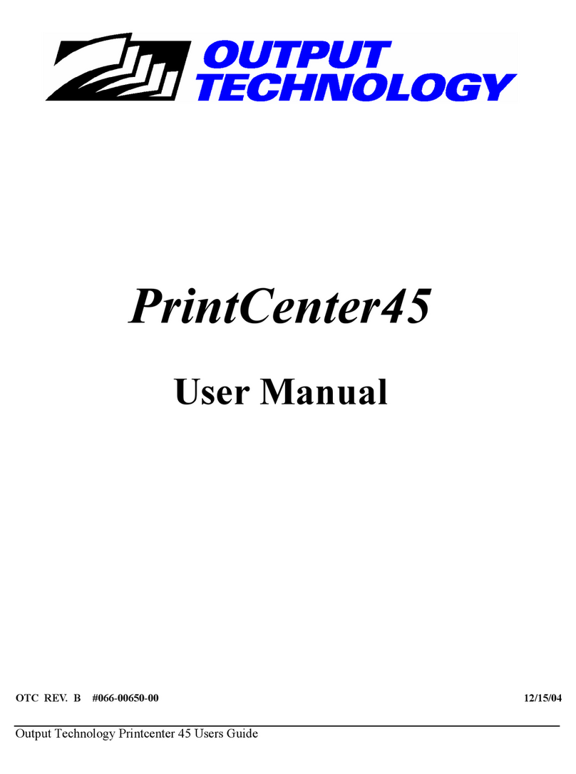 Output Technology PrintCenter45 User manual Output Technology PrintCenter45 User manual