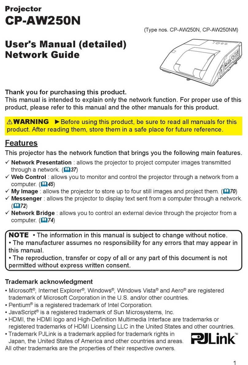 Hitachi CP-AW250N User manual