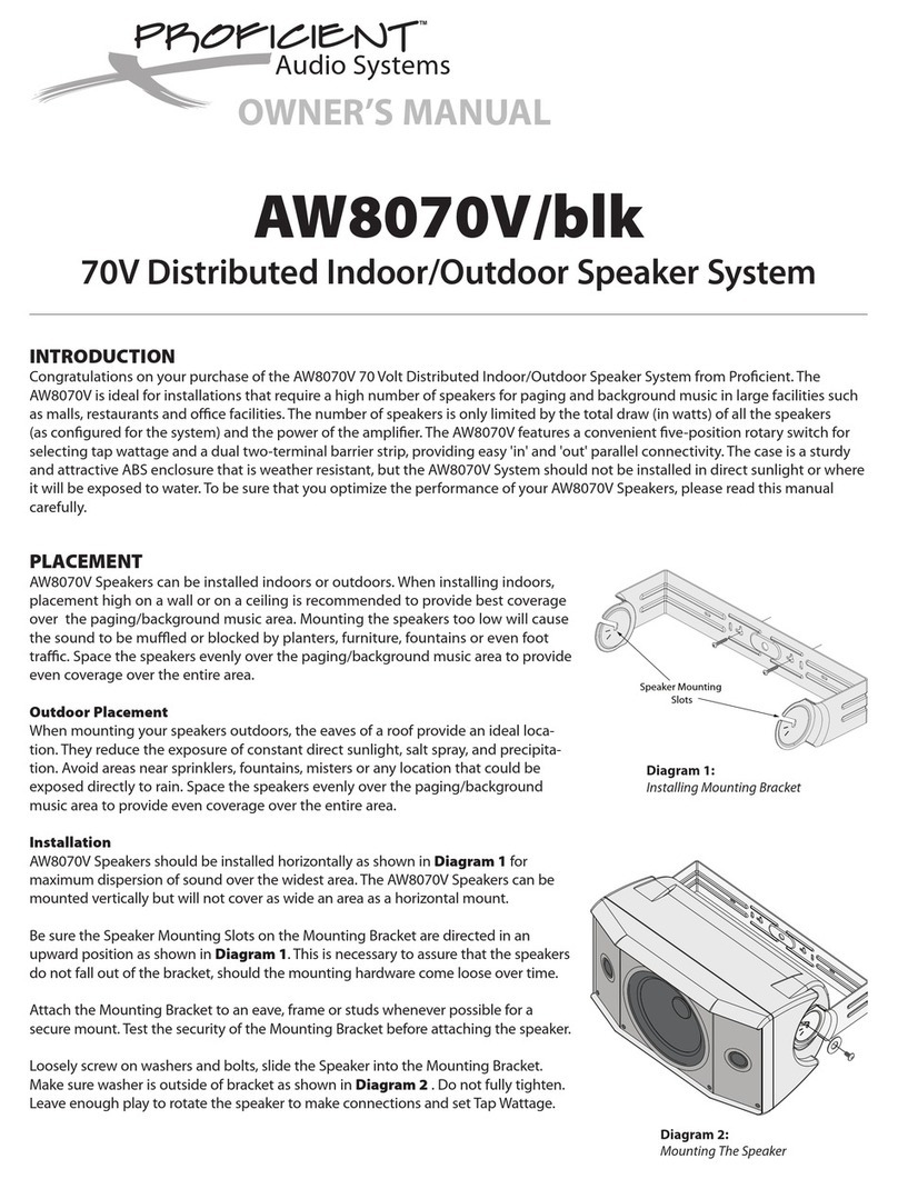 Proficient Audio Systems AW8070V/blk owner's manual