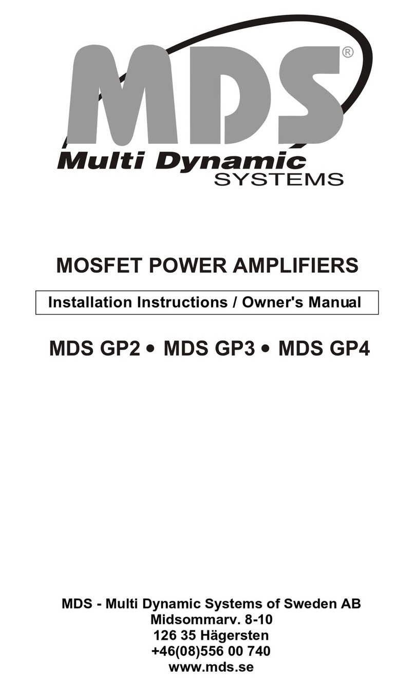 MDS MDS GP2 Installation instructions & owner's manual