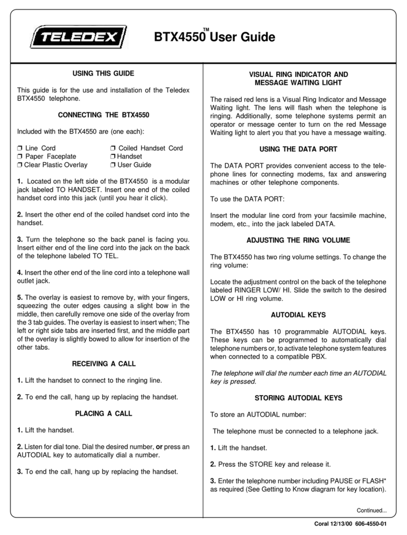 Teledex BTX4550 user guide
