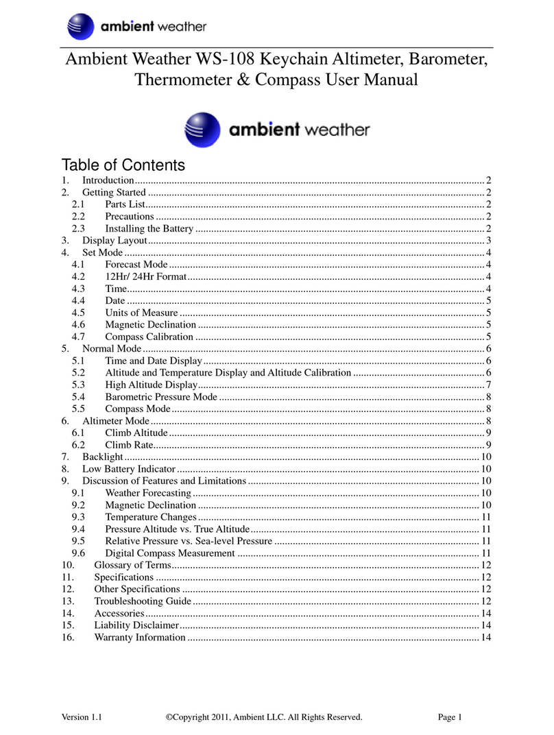 Ambient Weather WS-108 user manual Ambient Weather WS-108 user manual