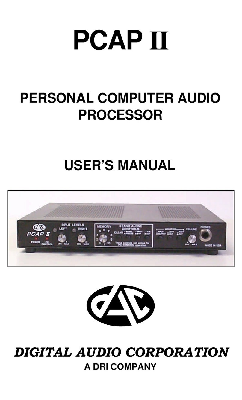 Digital Audio Corporation PCAP II user manual