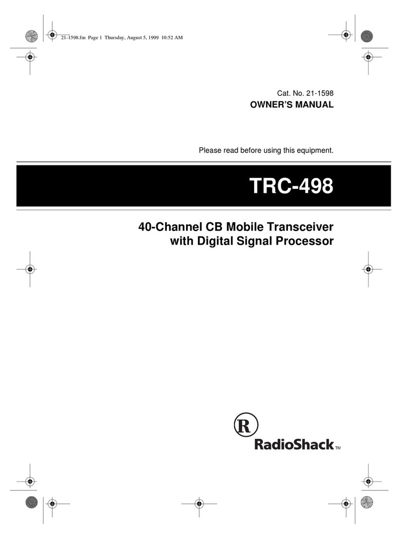 Radio Shack TRC-498 User manual Radio Shack TRC-498 User manual