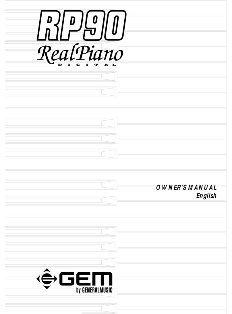 GEM Real Piano RP90 owner's manual