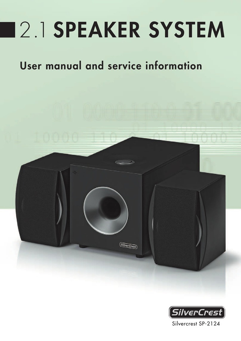 Silvercrest 2.1 Speaker System Instruction sheet