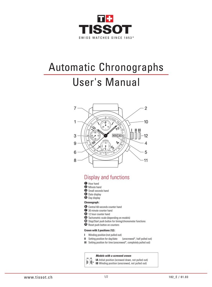 Tissot Automatic Chronographs User manual