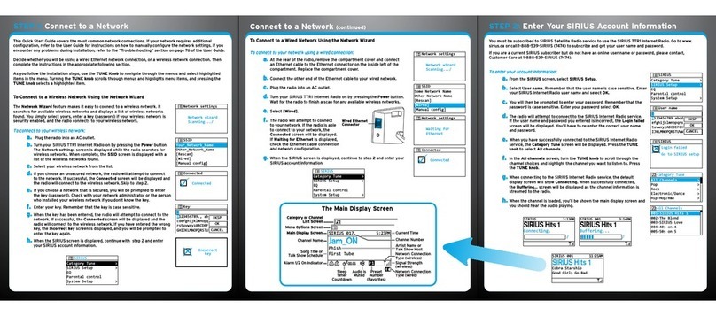 Sirius Satellite Radio TTR1C Getting started guide