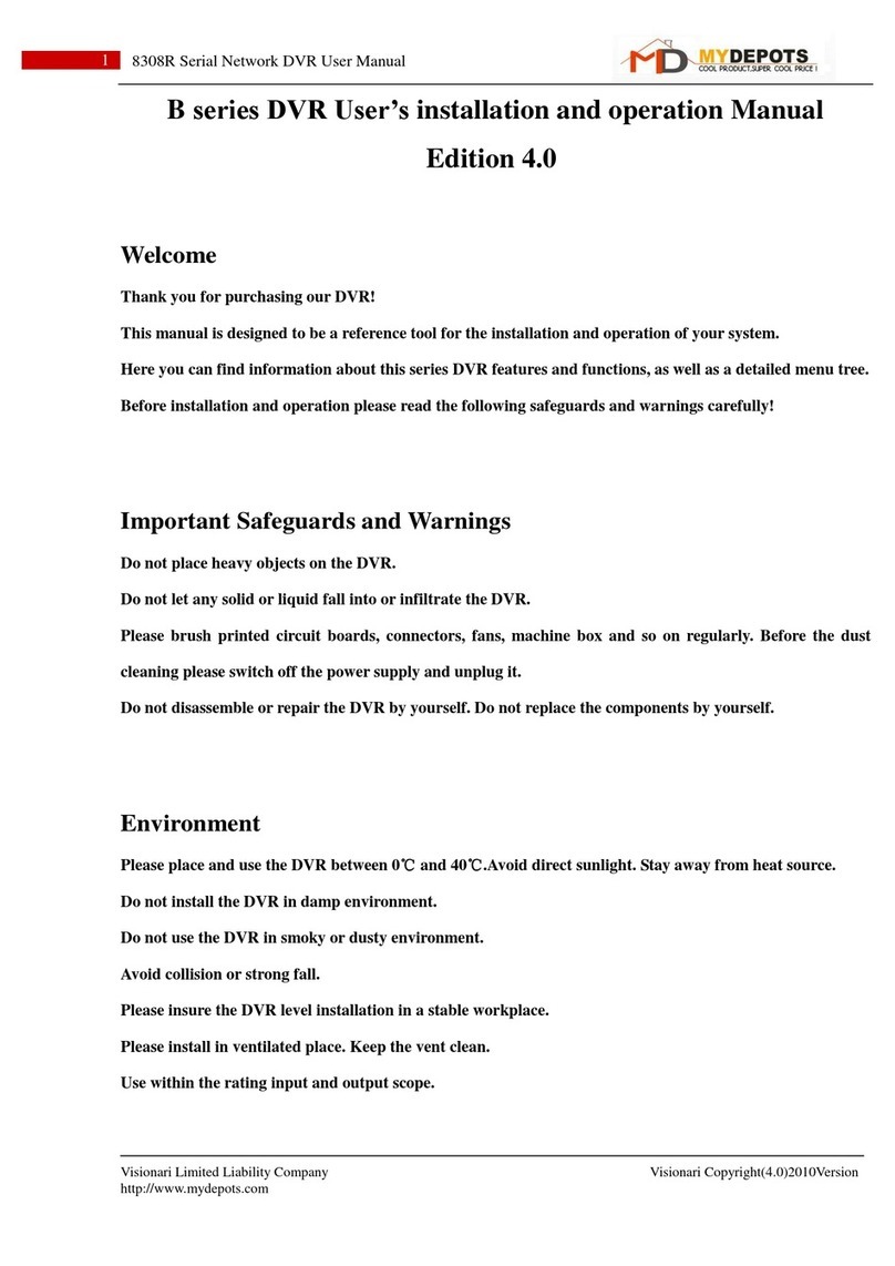MyDepots 8308R User's installation and operation manual