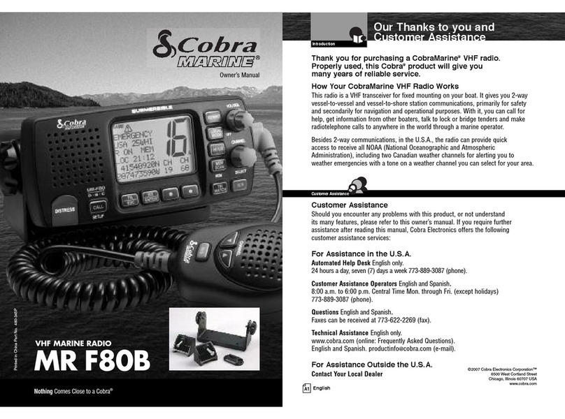 Cobra Marine MR F80B owner's manual Cobra Marine MR F80B owner's manual