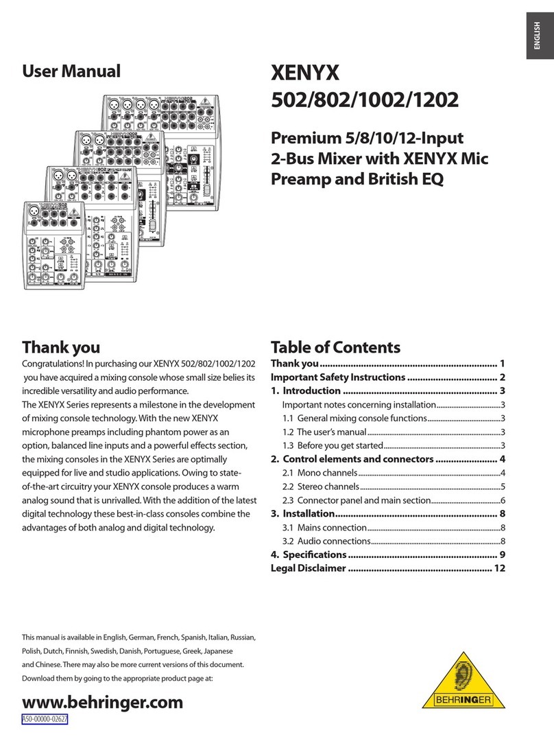 Behringer Xenyx 502 User manual