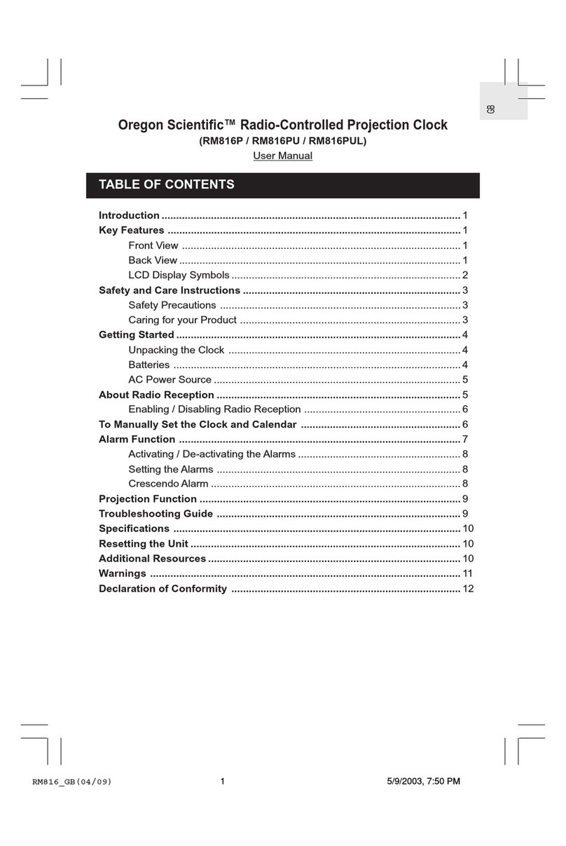 Oregon Scientific RM816P user guide